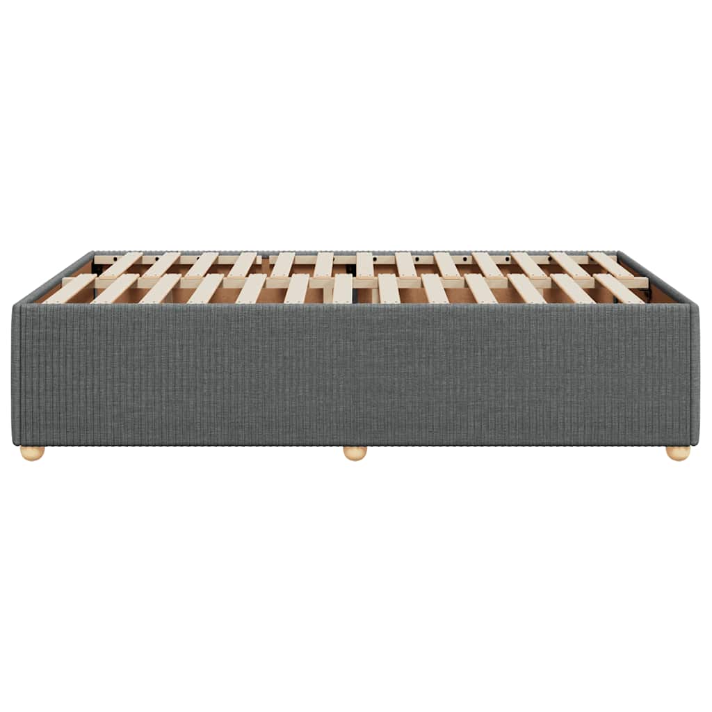 Cadre de lit sans matelas gris foncé 120x190 cm tissu - XIOS