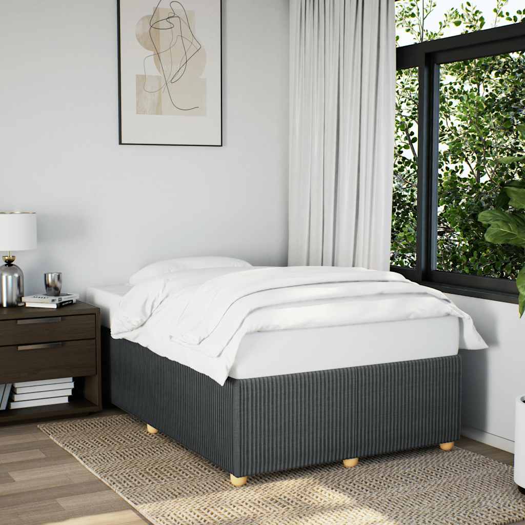 Cadre de lit sans matelas gris foncé 120x190 cm tissu - XIOS