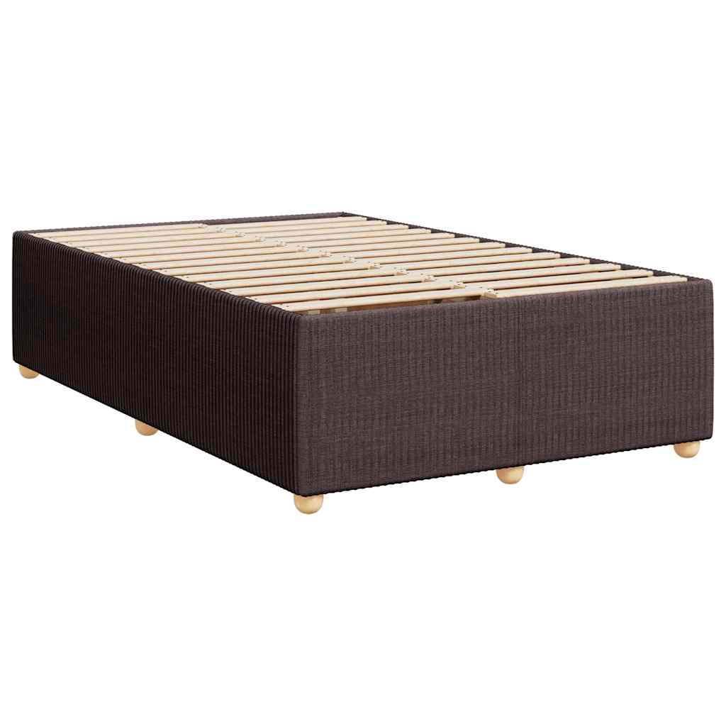 Cadre de lit sans matelas marron foncé 120x190 cm tissu - XIOS