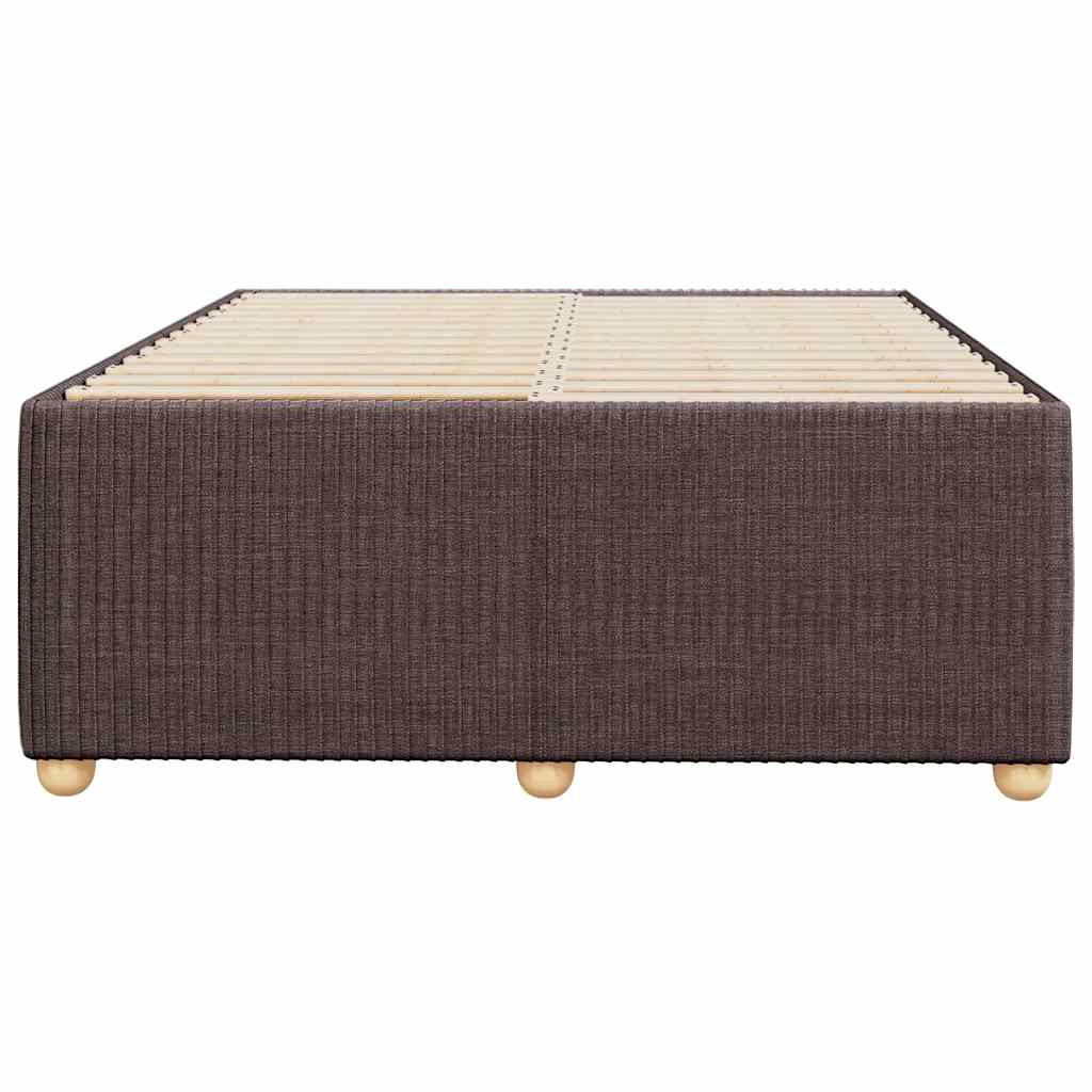 Cadre de lit sans matelas marron foncé 120x190 cm tissu - XIOS