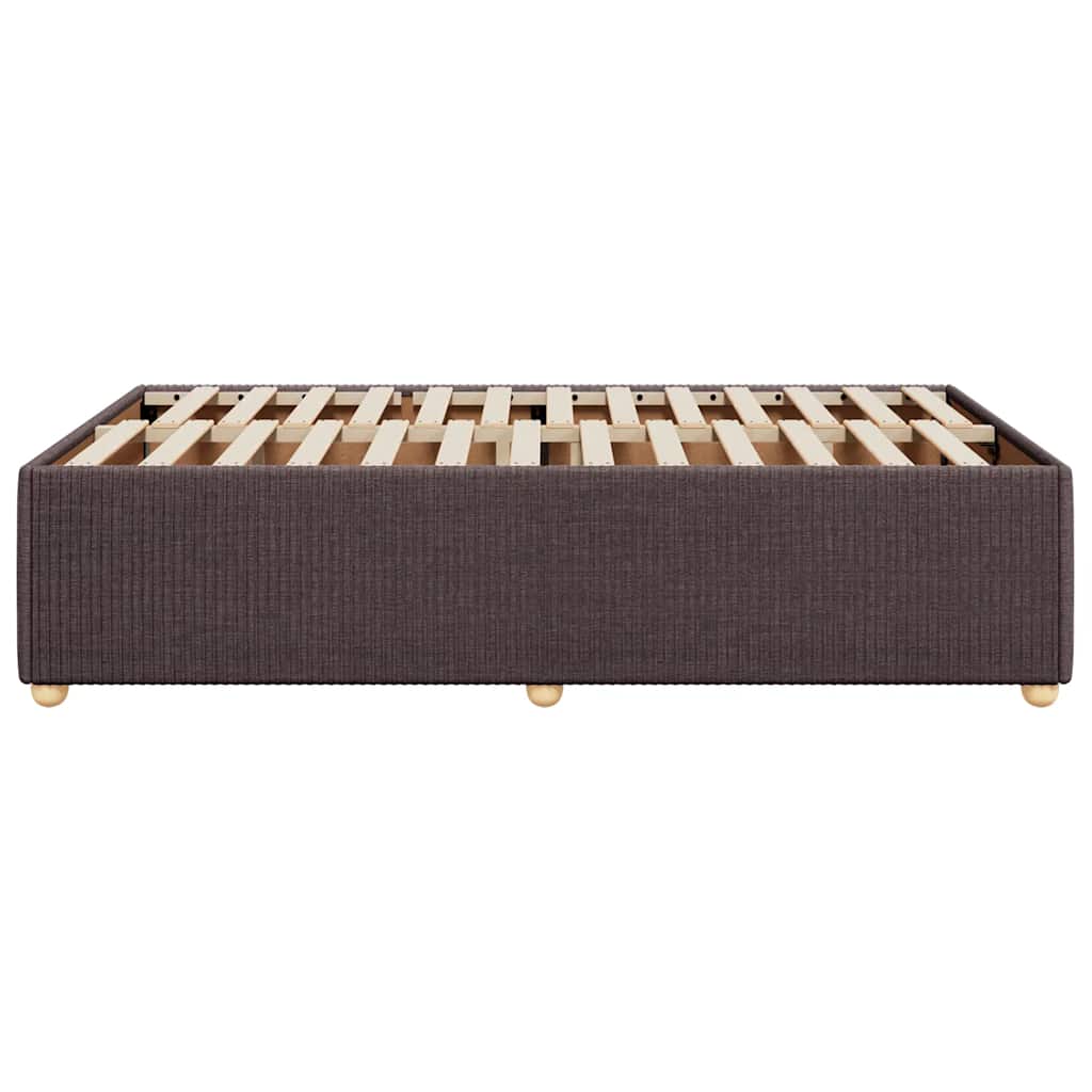 Cadre de lit sans matelas marron foncé 120x190 cm tissu - XIOS