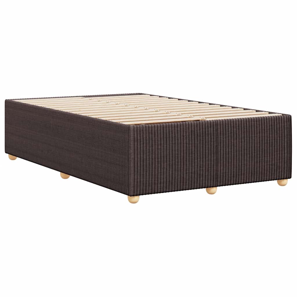 Cadre de lit sans matelas marron foncé 120x190 cm tissu - XIOS
