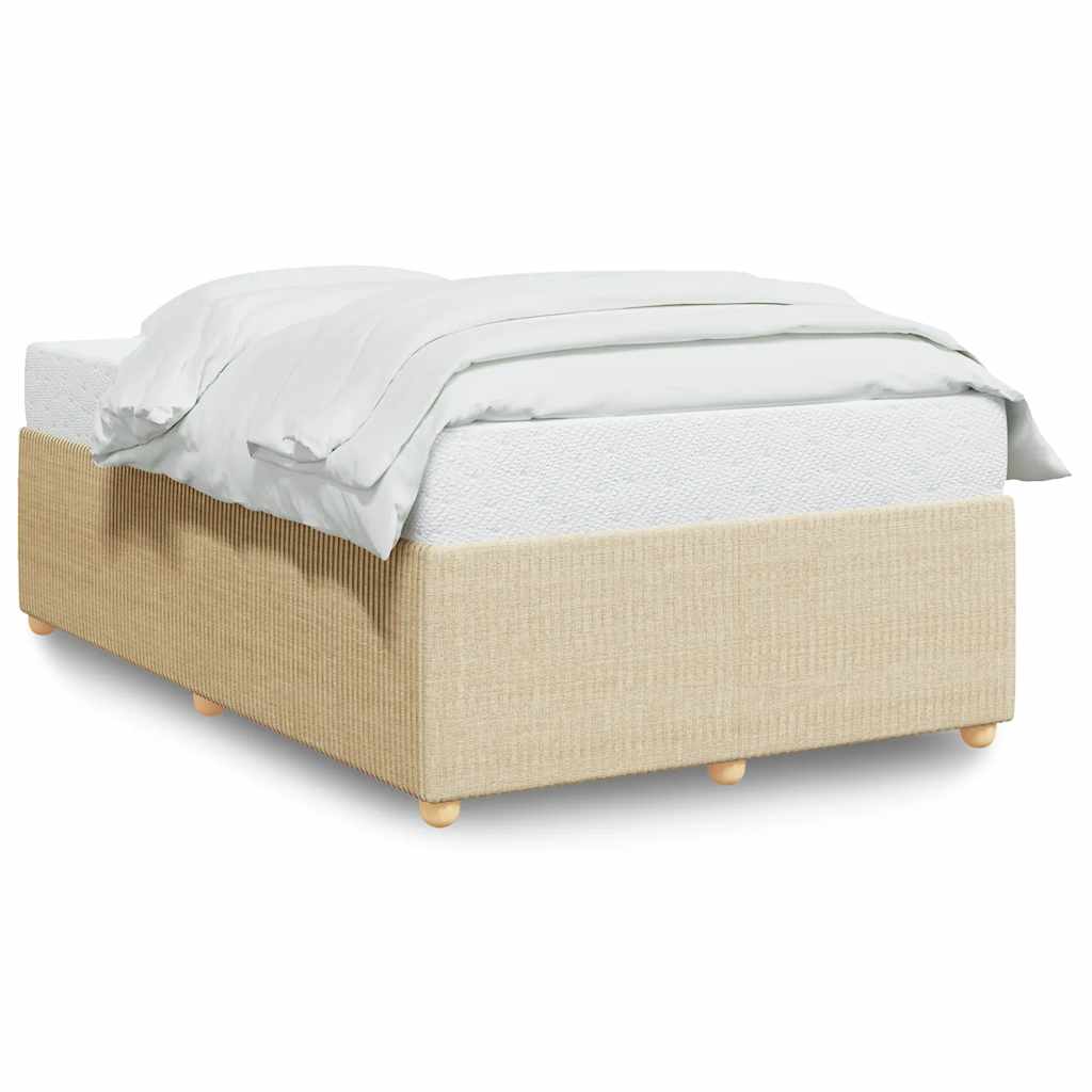 Cadre de lit sans matelas crème 120x190 cm tissu - XIOS