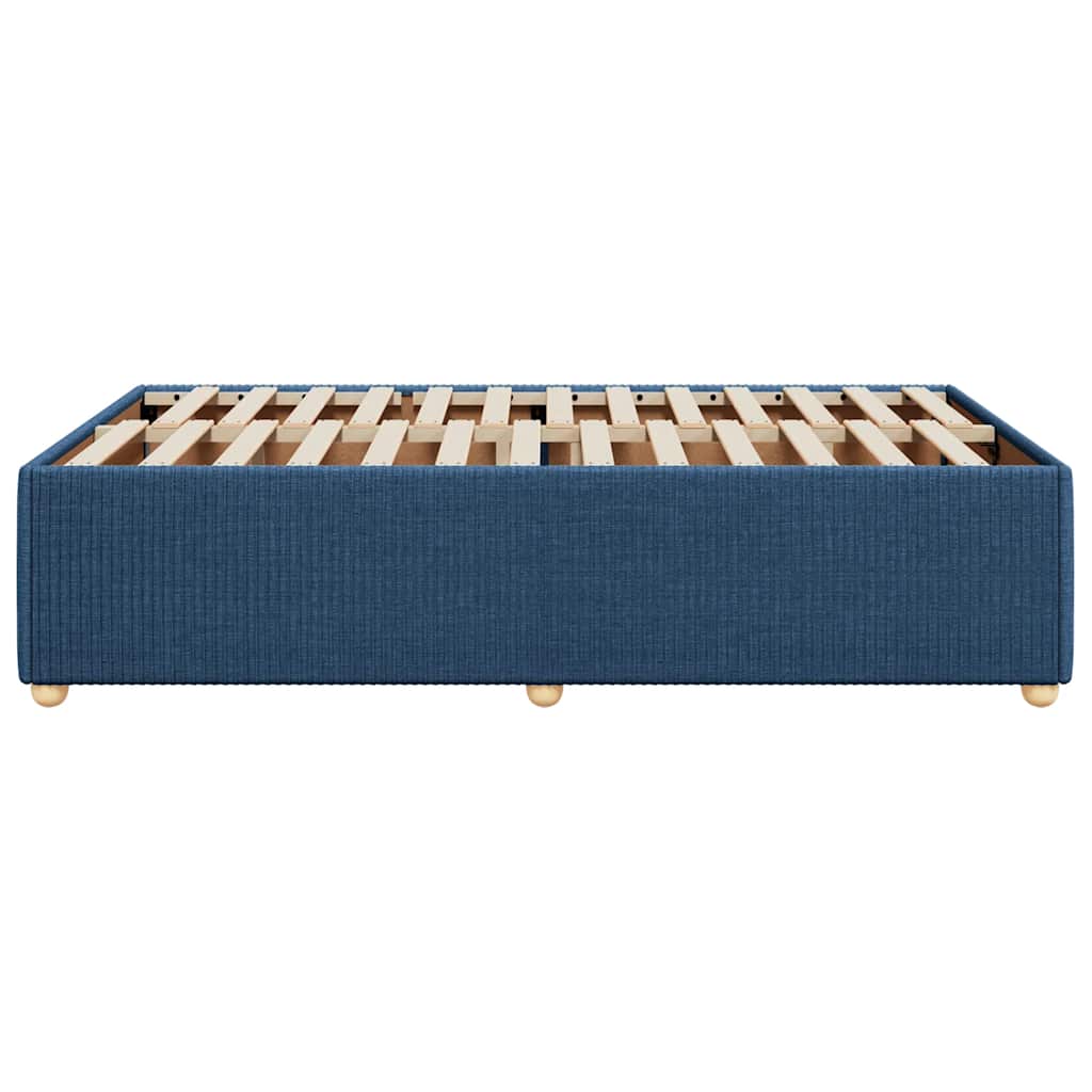 Cadre de lit sans matelas bleu 120x190 cm tissu - XIOS