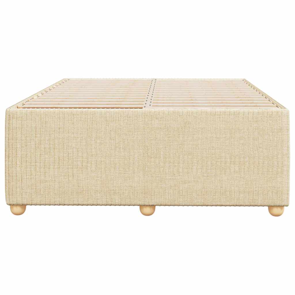 Cadre de lit sans matelas crème 120x200 cm tissu - XIOS