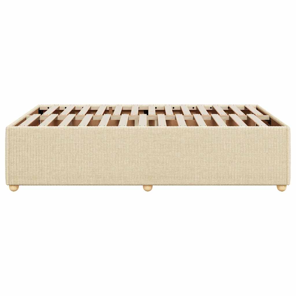 Cadre de lit sans matelas crème 120x200 cm tissu - XIOS