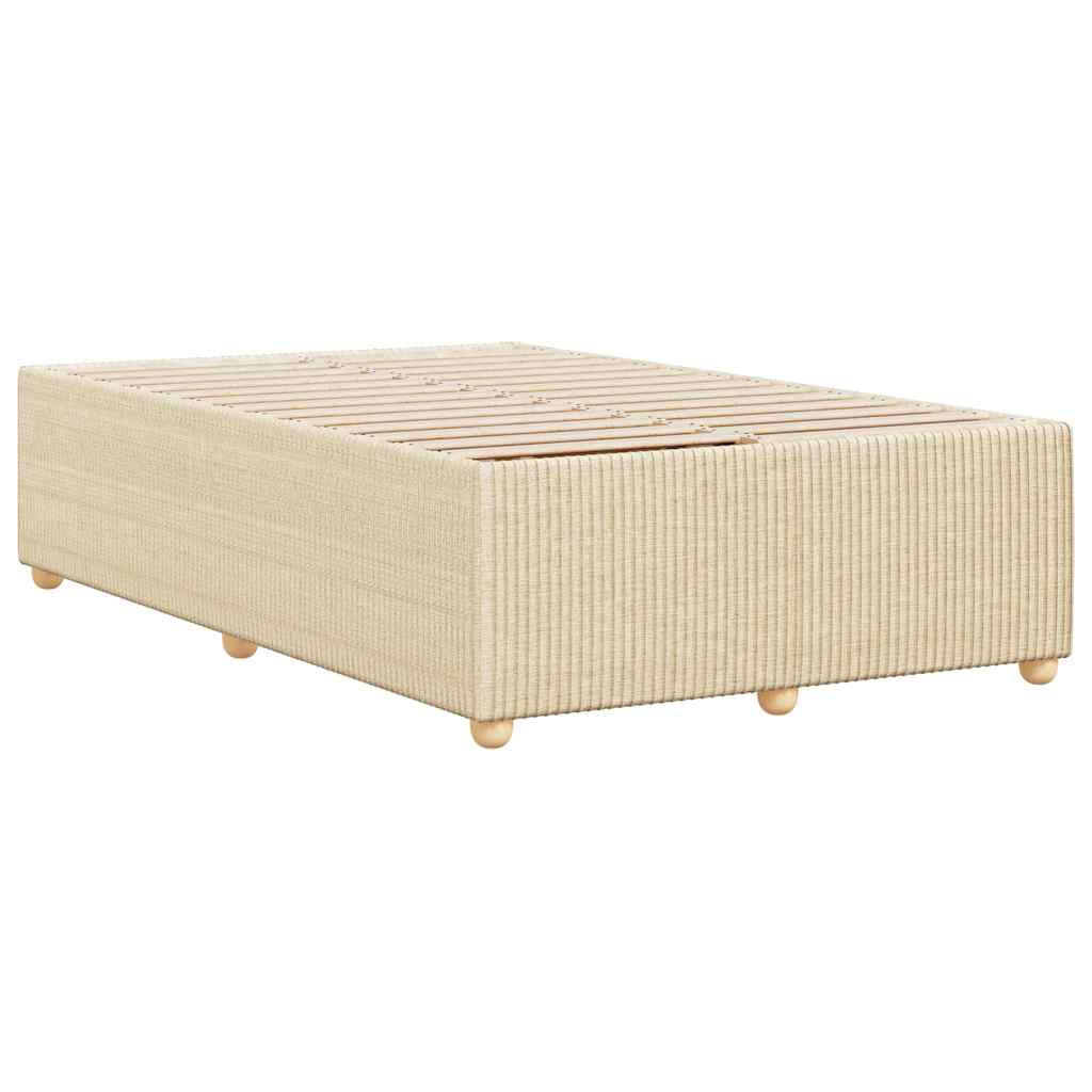 Cadre de lit sans matelas crème 120x200 cm tissu - XIOS