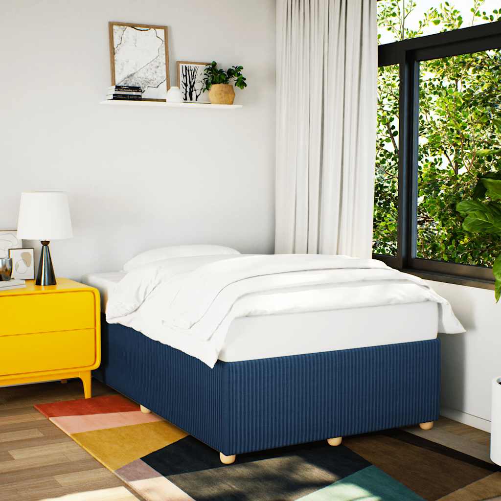 Cadre de lit sans matelas bleu 120x200 cm tissu - XIOS