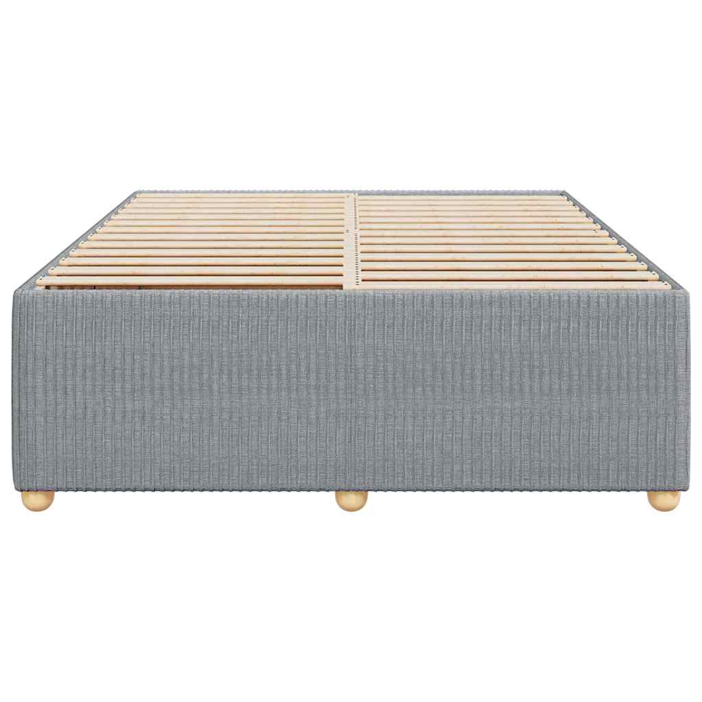 Cadre de lit sans matelas gris clair 140x190 cm tissu - XIOS