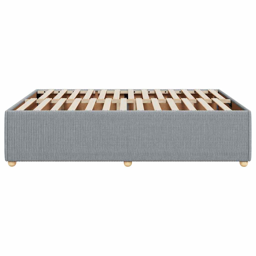 Cadre de lit sans matelas gris clair 140x190 cm tissu - XIOS