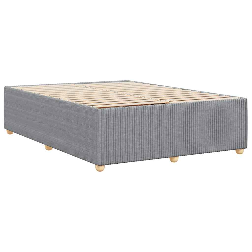 Cadre de lit sans matelas gris clair 140x190 cm tissu - XIOS