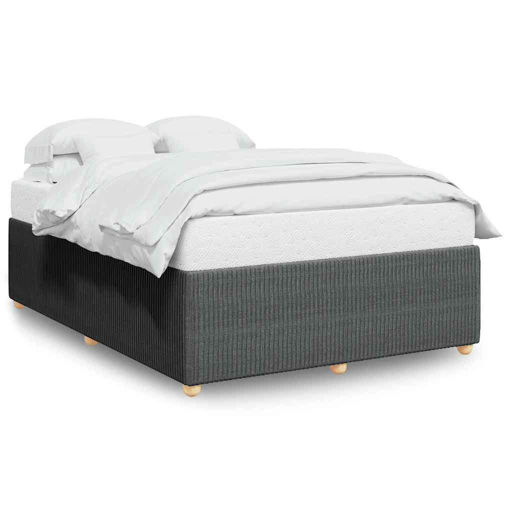 Cadre de lit sans matelas gris foncé 140x190 cm tissu - XIOS