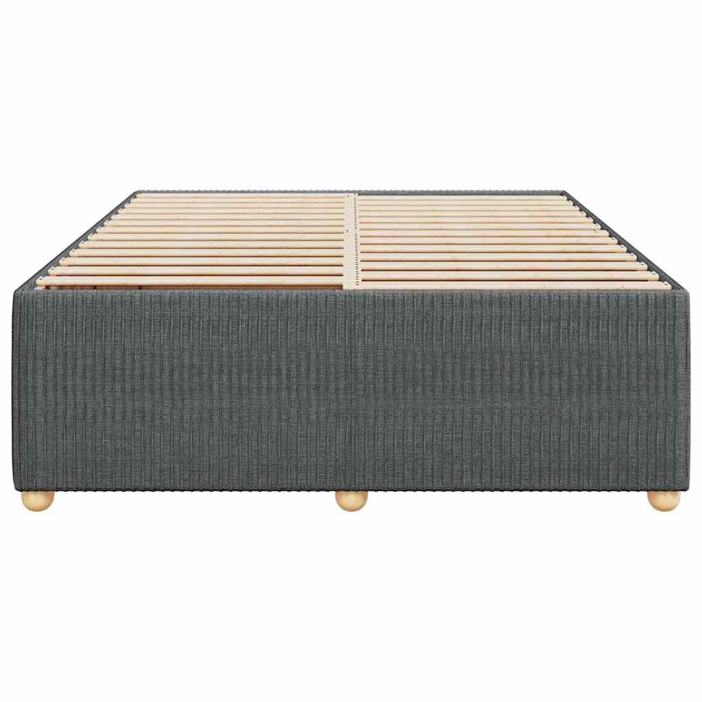 Cadre de lit sans matelas gris foncé 140x190 cm tissu - XIOS