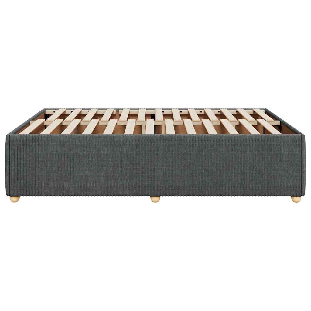 Cadre de lit sans matelas gris foncé 140x190 cm tissu - XIOS