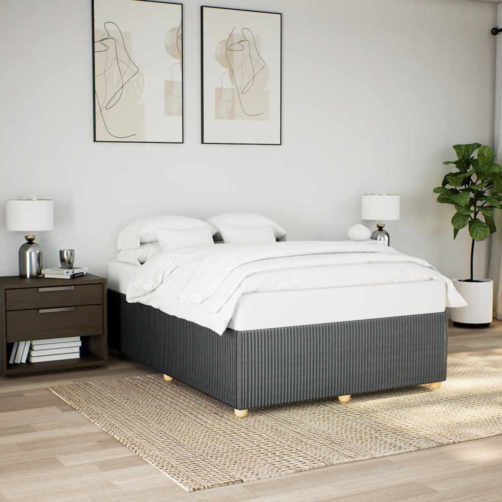 Cadre de lit sans matelas gris foncé 140x190 cm tissu - XIOS