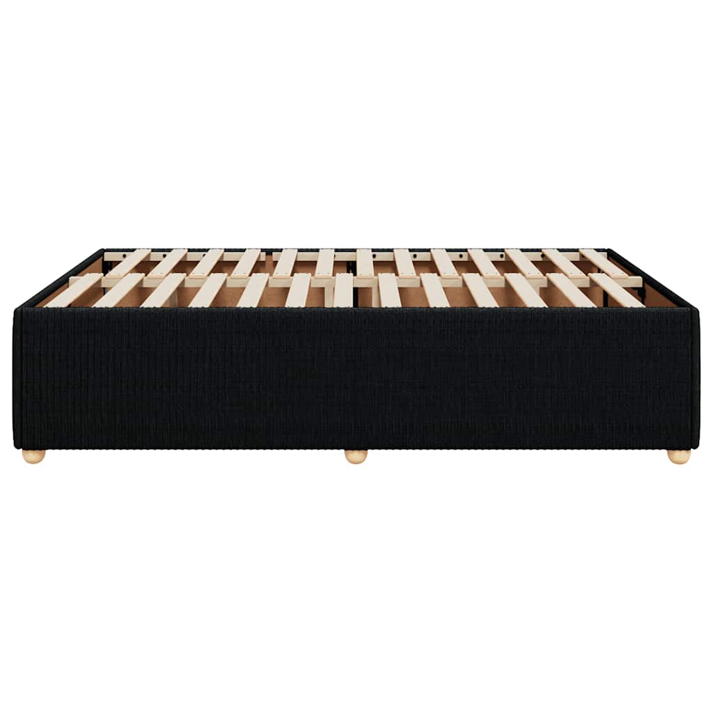 Cadre de lit sans matelas noir 140x190 cm tissu - XIOS