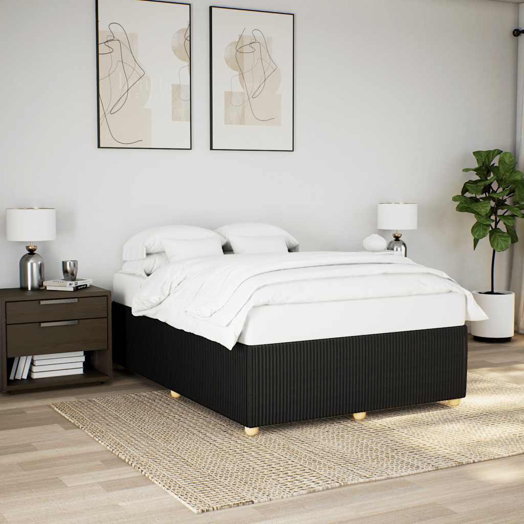 Cadre de lit sans matelas noir 140x190 cm tissu - XIOS
