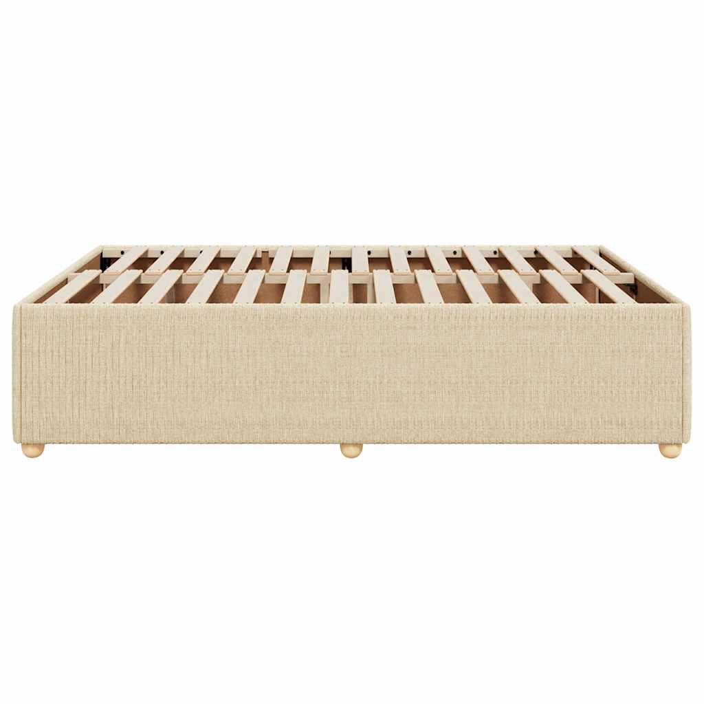 Cadre de lit sans matelas crème 140x190 cm tissu - XIOS