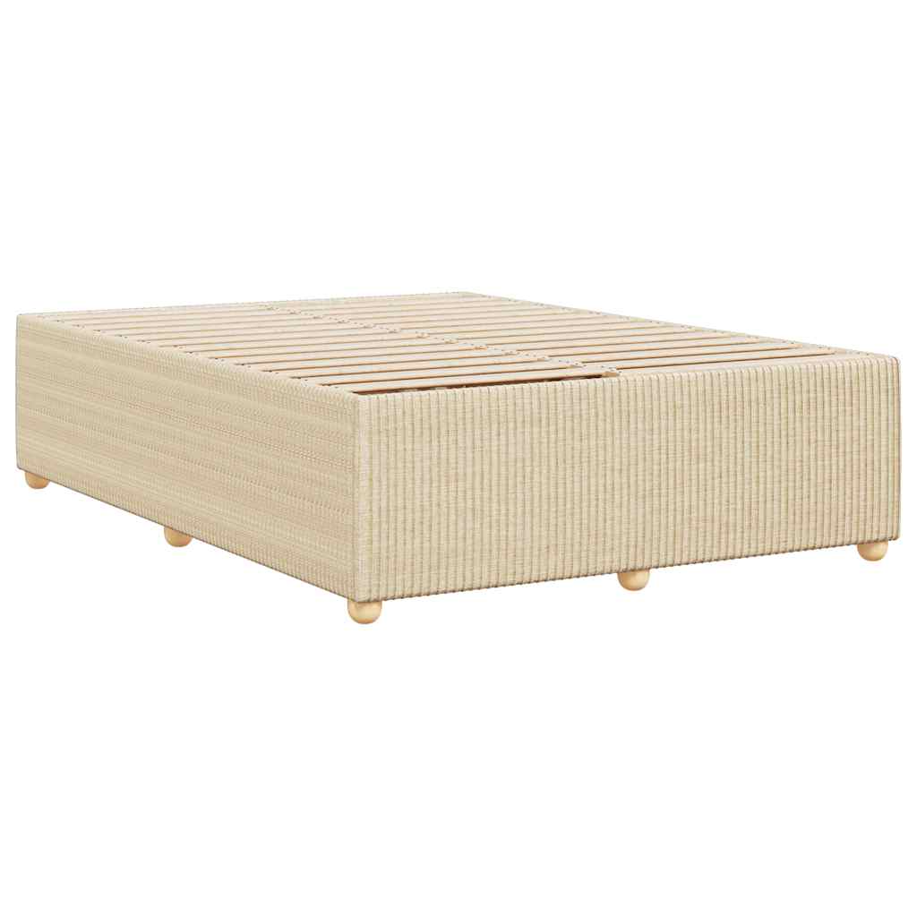 Cadre de lit sans matelas crème 140x190 cm tissu - XIOS
