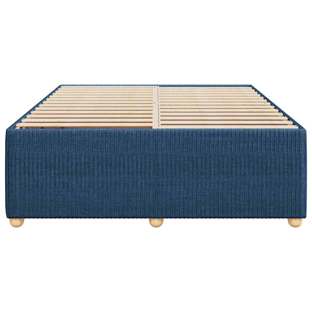 Cadre de lit sans matelas bleu 140x190 cm tissu - XIOS