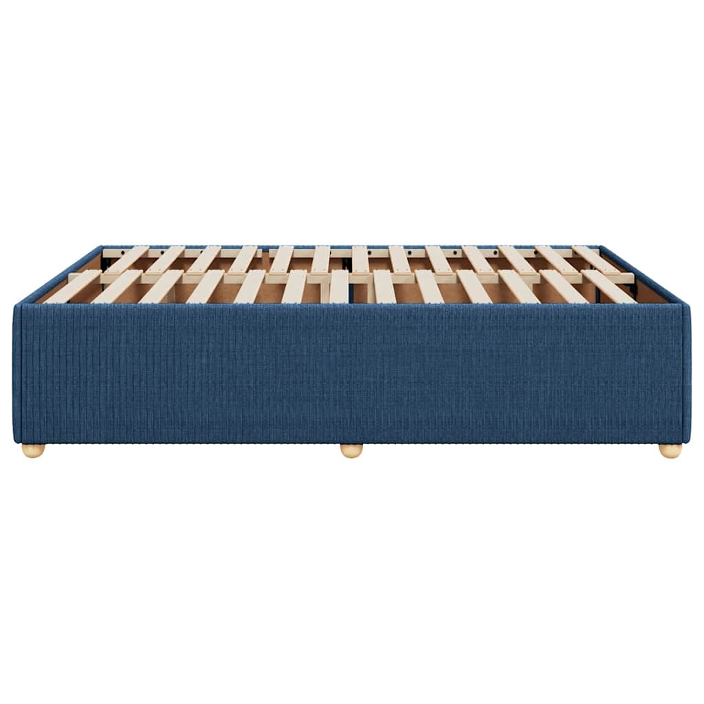 Cadre de lit sans matelas bleu 140x190 cm tissu - XIOS