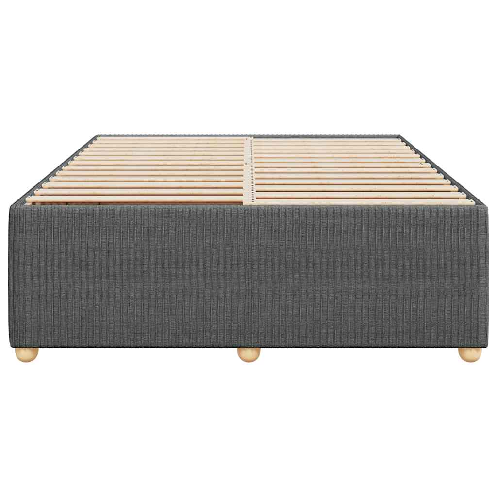 Cadre de lit sans matelas gris foncé 140x200 cm tissu - XIOS