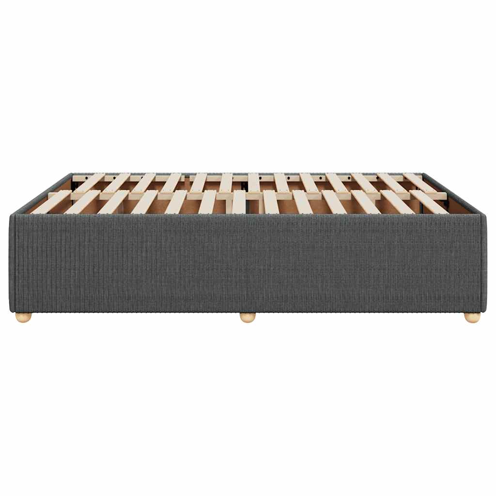 Cadre de lit sans matelas gris foncé 140x200 cm tissu - XIOS