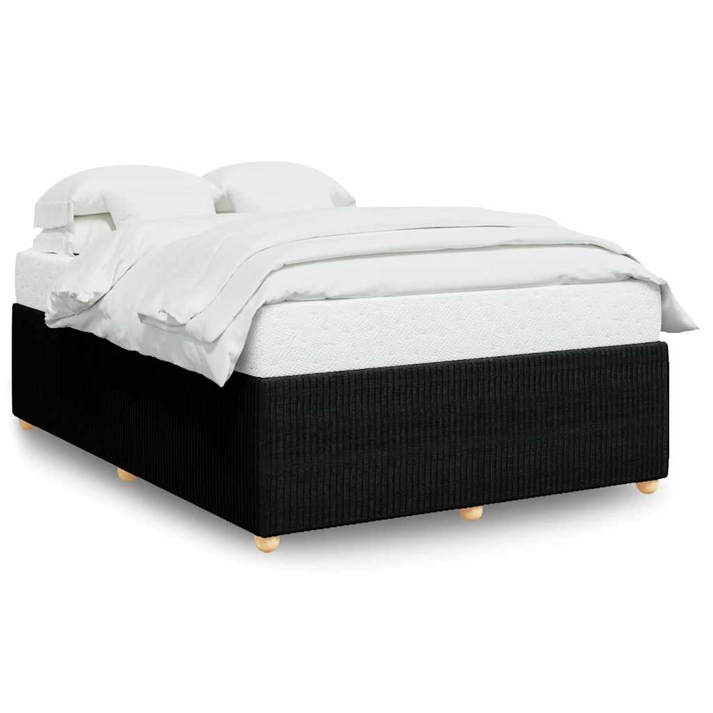 Cadre de lit sans matelas noir 140x200 cm tissu - XIOS