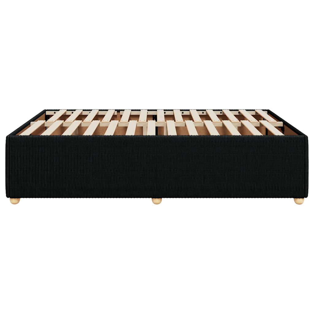 Cadre de lit sans matelas noir 140x200 cm tissu - XIOS