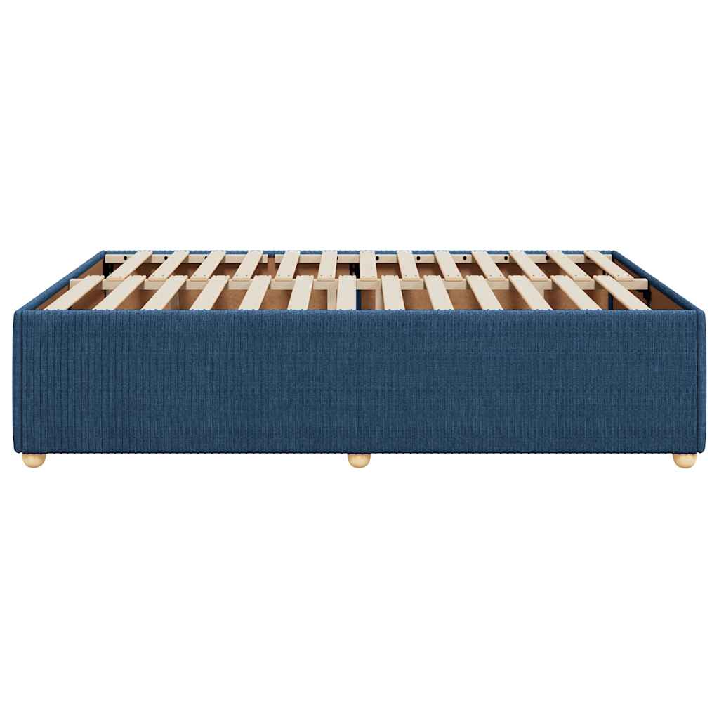 Cadre de lit sans matelas bleu 160x200 cm tissu - XIOS