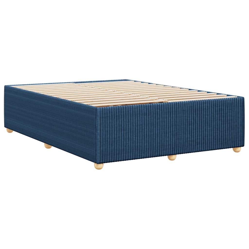 Cadre de lit sans matelas bleu 160x200 cm tissu - XIOS