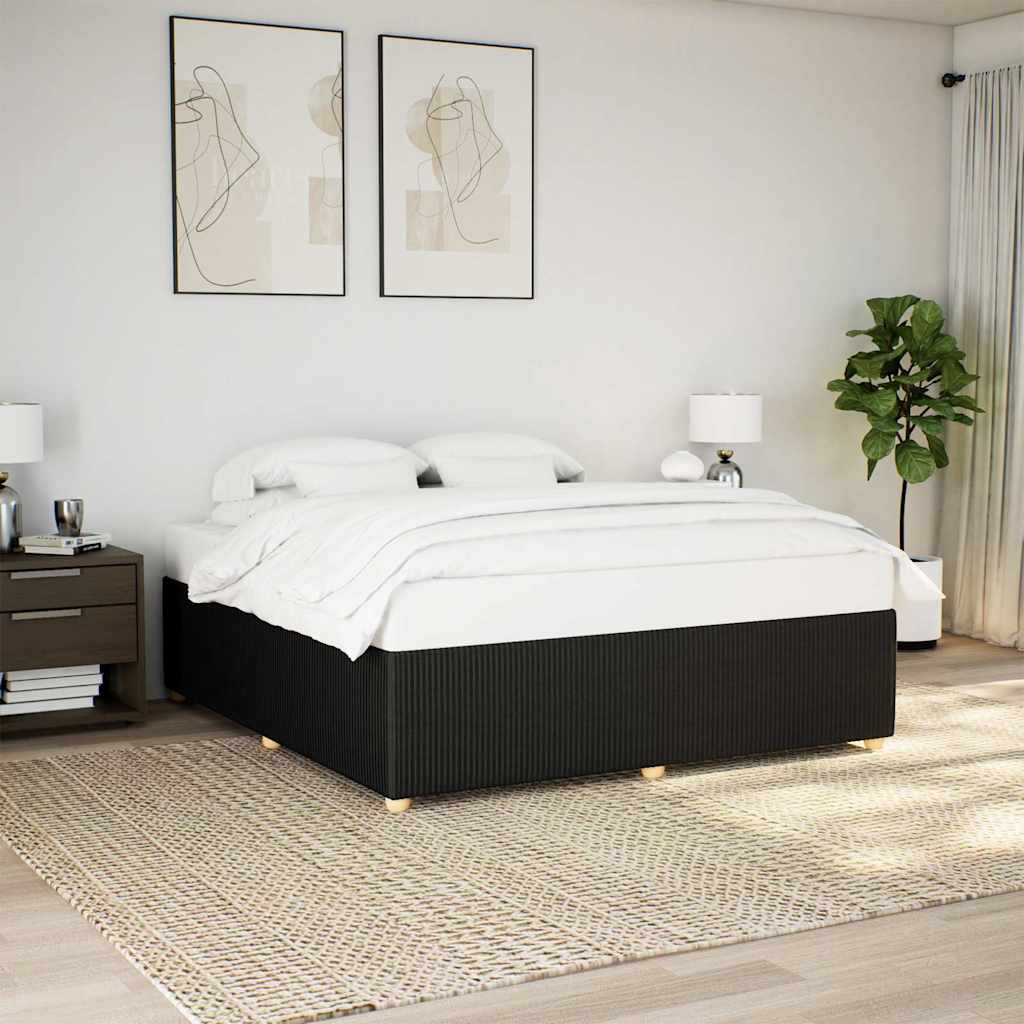 Cadre de lit sans matelas noir 180x200 cm tissu - XIOS