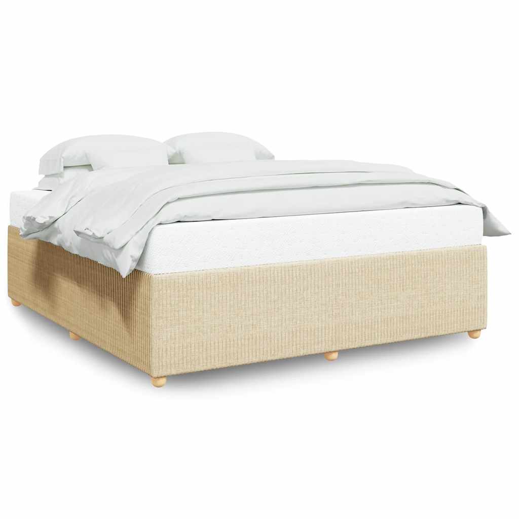 Cadre de lit sans matelas crème 180x200 cm tissu - XIOS