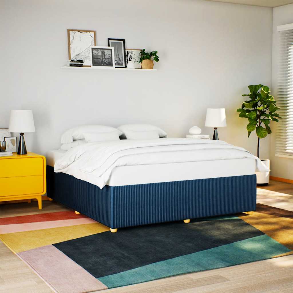 Cadre de lit sans matelas bleu 180x200 cm tissu - XIOS