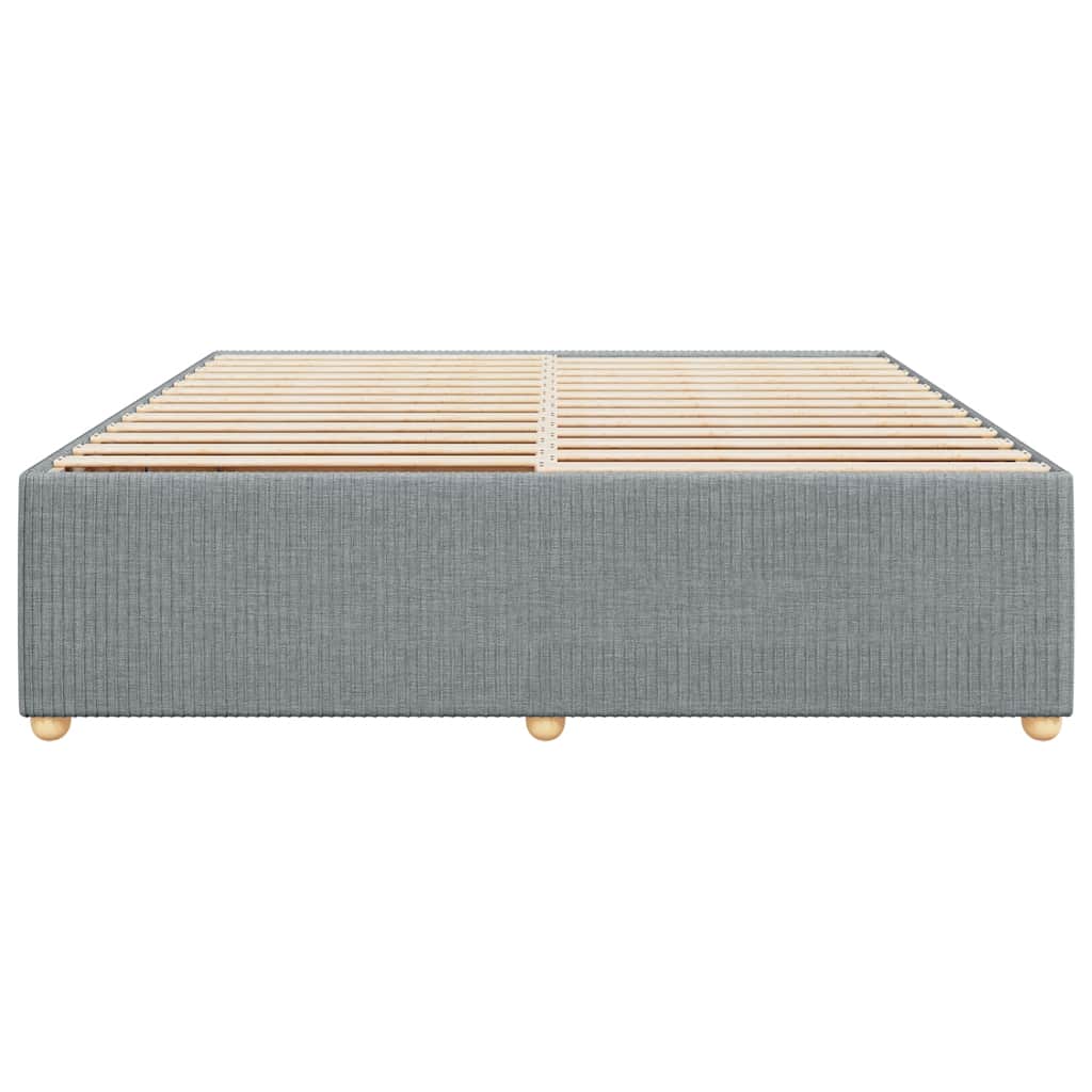 Cadre de lit sans matelas gris clair 200x200 cm tissu - XIOS
