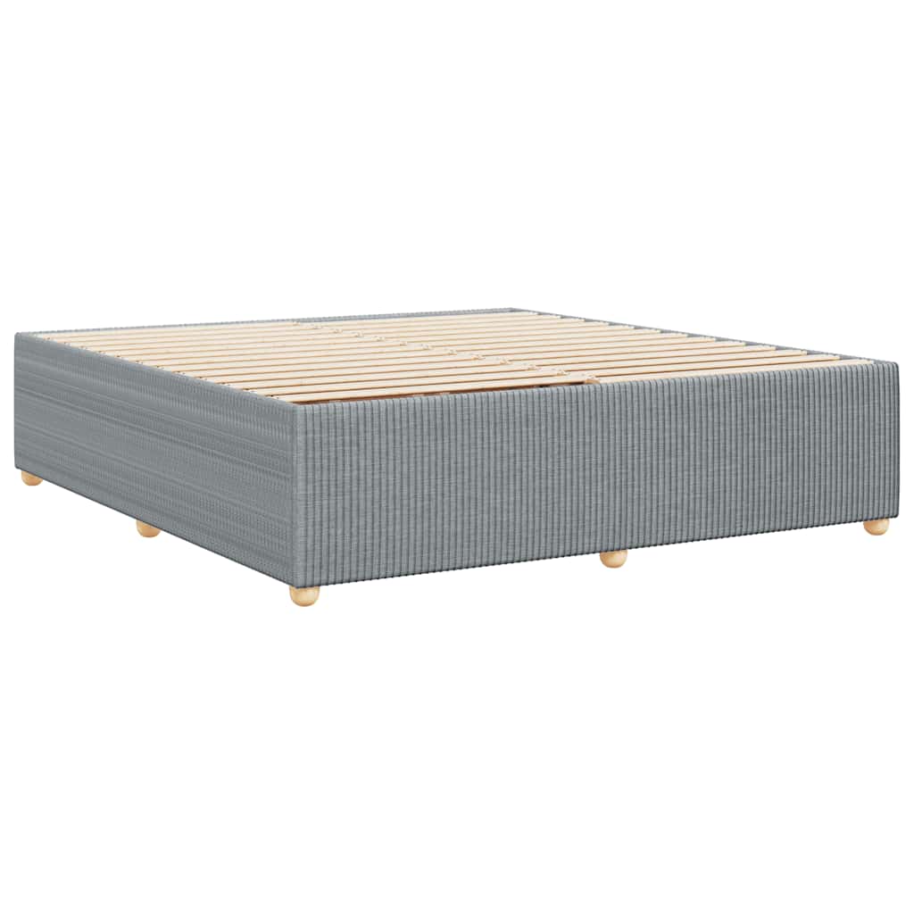 Cadre de lit sans matelas gris clair 200x200 cm tissu - XIOS