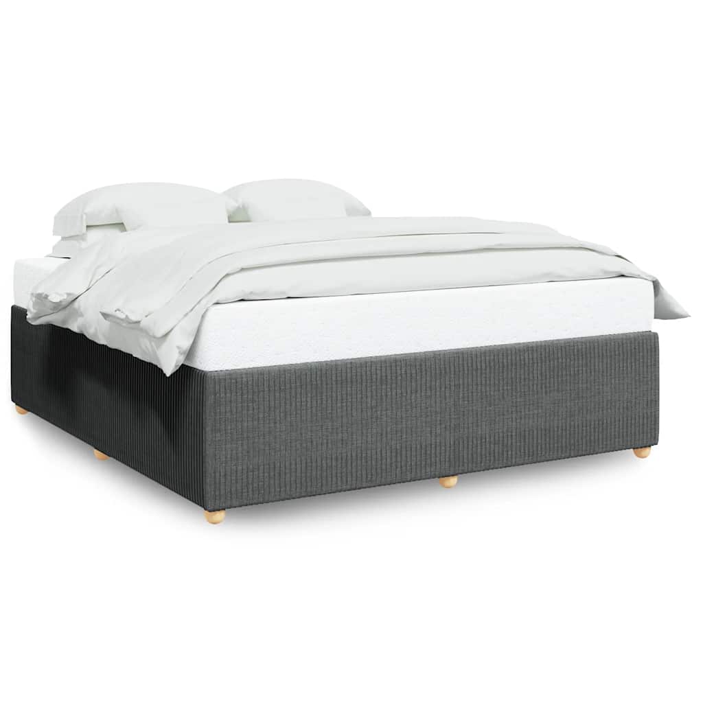 Cadre de lit sans matelas gris foncé 200x200 cm tissu - XIOS