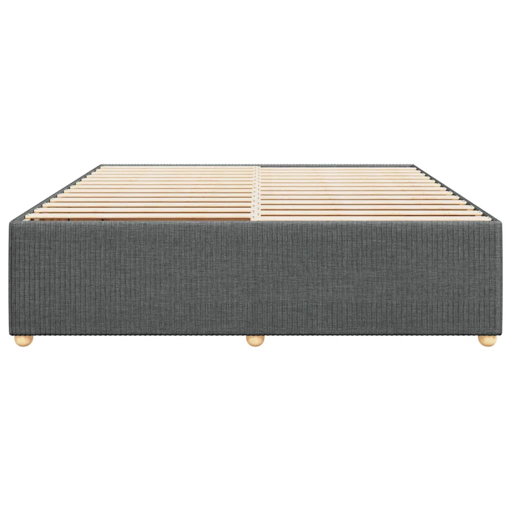 Cadre de lit sans matelas gris foncé 200x200 cm tissu - XIOS