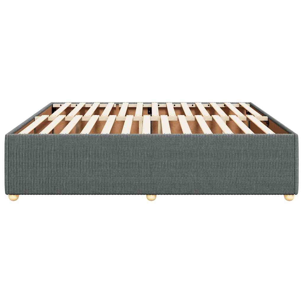 Cadre de lit sans matelas gris foncé 200x200 cm tissu - XIOS