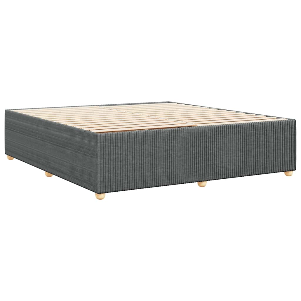 Cadre de lit sans matelas gris foncé 200x200 cm tissu - XIOS