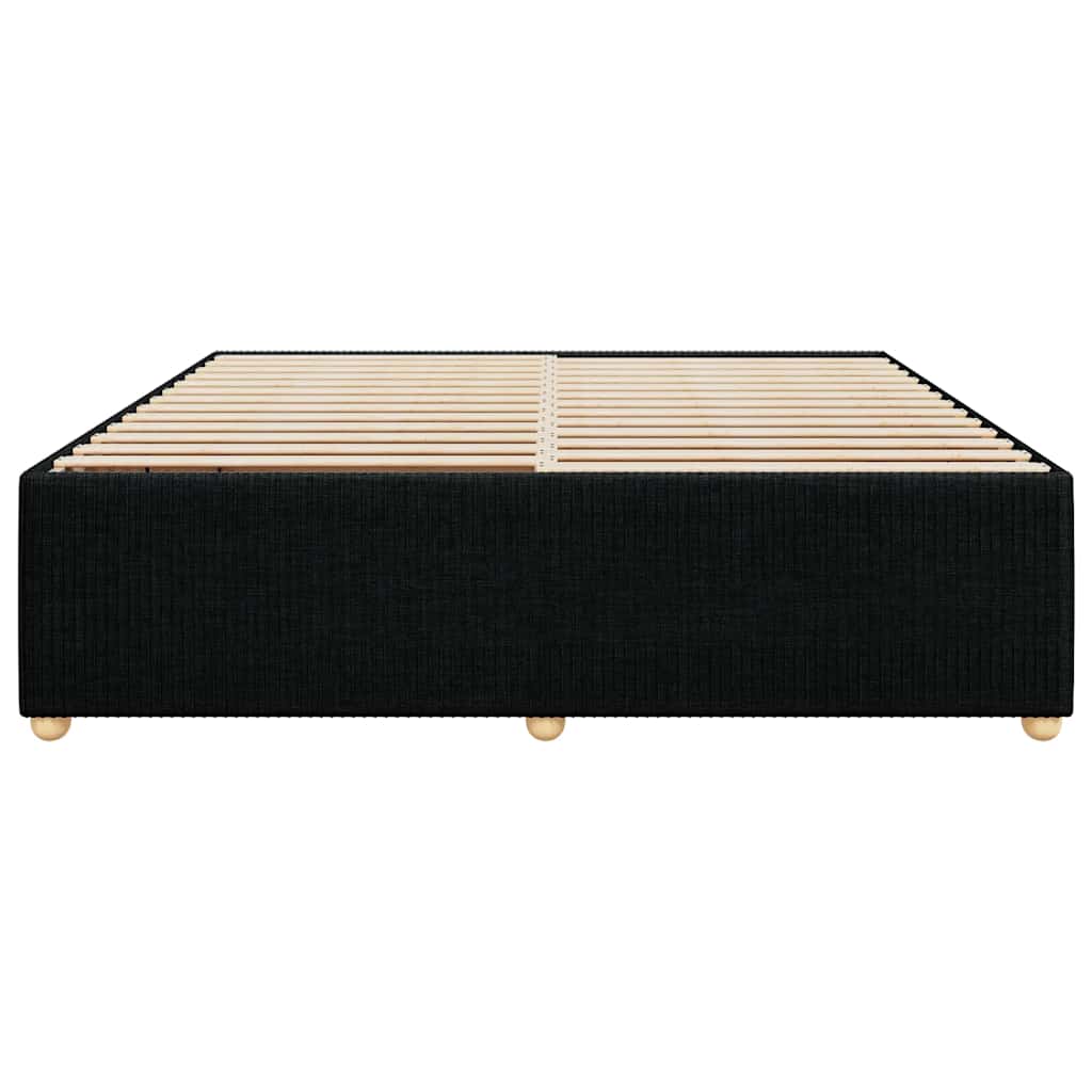 Cadre de lit sans matelas noir 200x200 cm tissu - XIOS