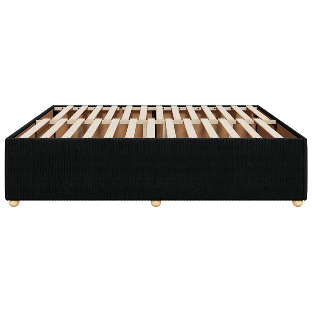 Cadre de lit sans matelas noir 200x200 cm tissu - XIOS
