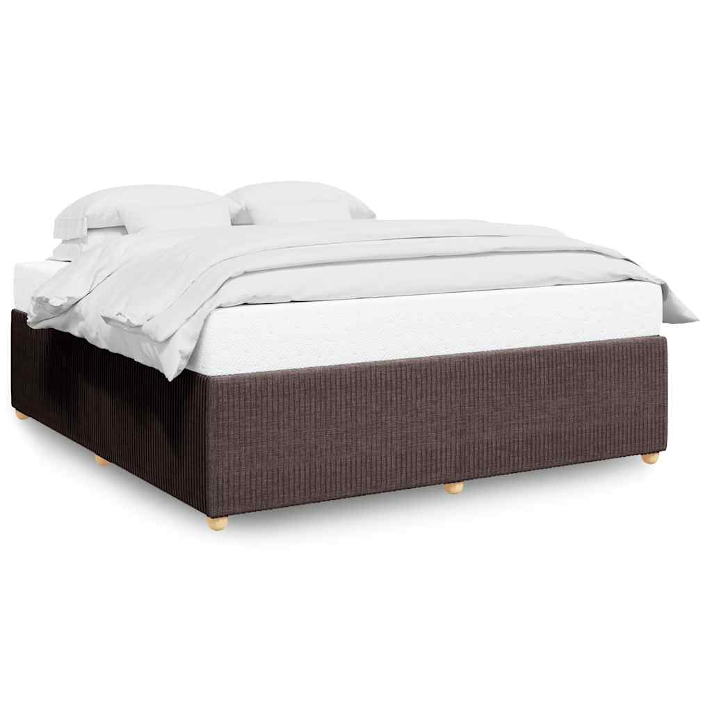Cadre de lit sans matelas marron foncé 200x200 cm tissu - XIOS