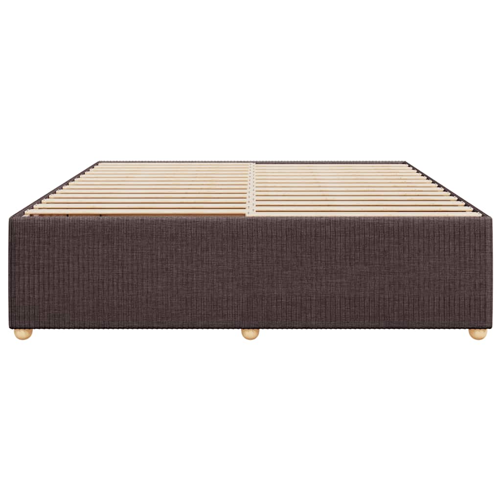 Cadre de lit sans matelas marron foncé 200x200 cm tissu - XIOS