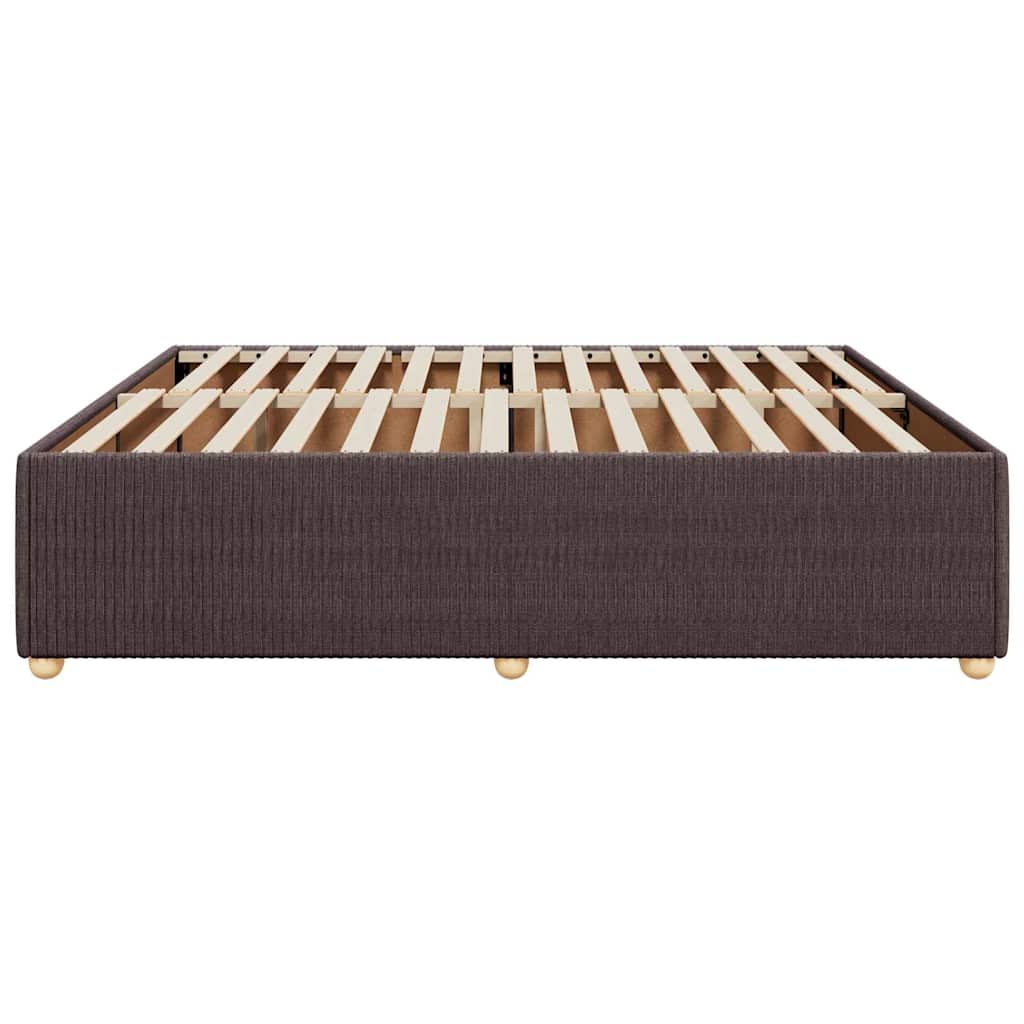 Cadre de lit sans matelas marron foncé 200x200 cm tissu - XIOS