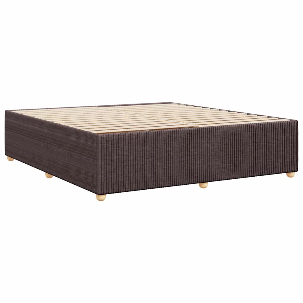 Cadre de lit sans matelas marron foncé 200x200 cm tissu - XIOS