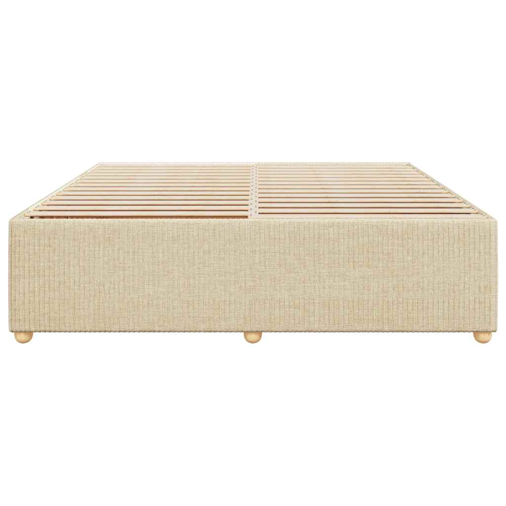 Cadre de lit sans matelas crème 200x200 cm tissu - XIOS