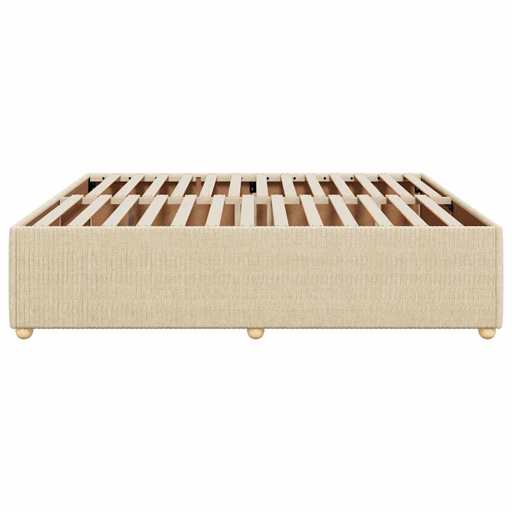 Cadre de lit sans matelas crème 200x200 cm tissu - XIOS