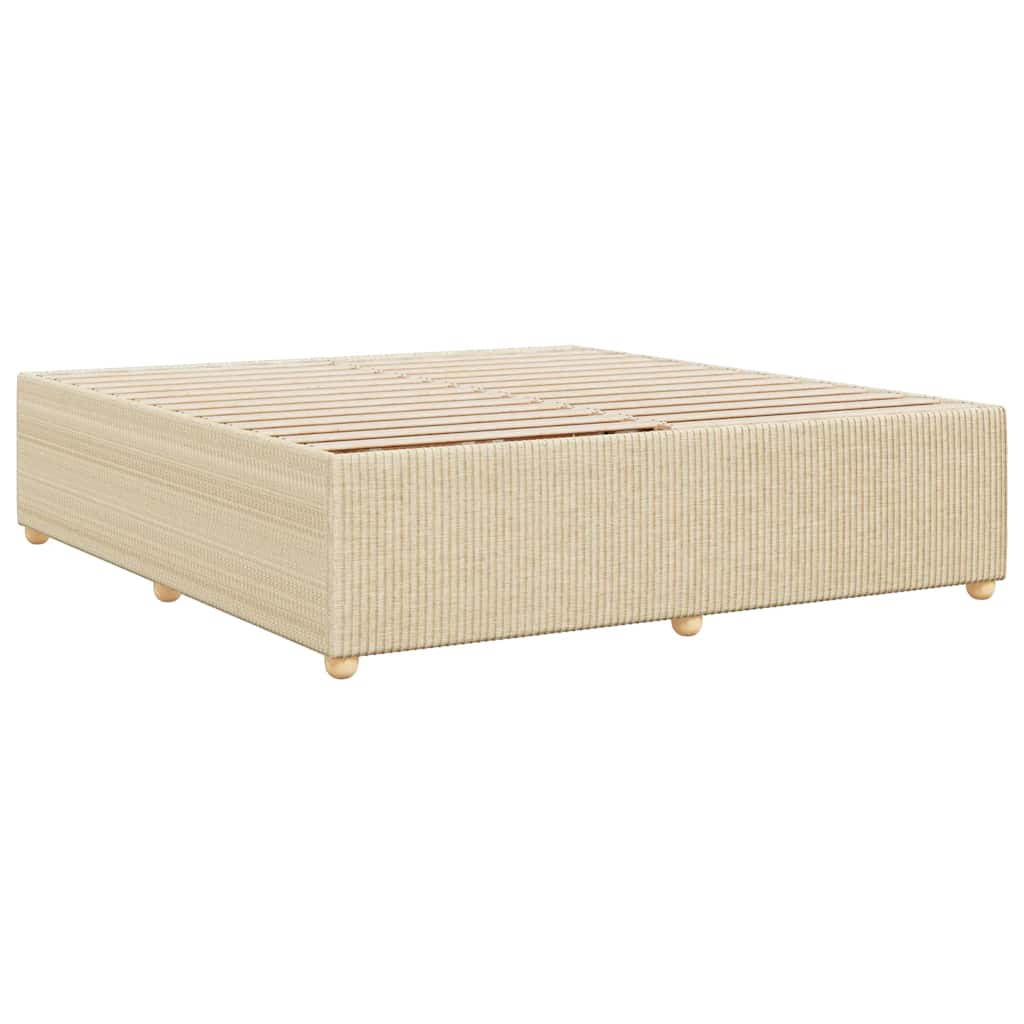 Cadre de lit sans matelas crème 200x200 cm tissu - XIOS