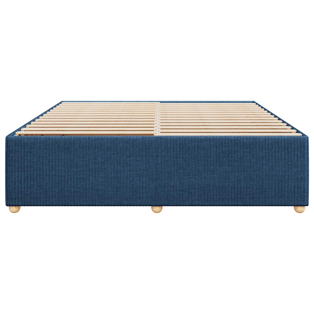 Cadre de lit sans matelas bleu 200x200 cm tissu - XIOS